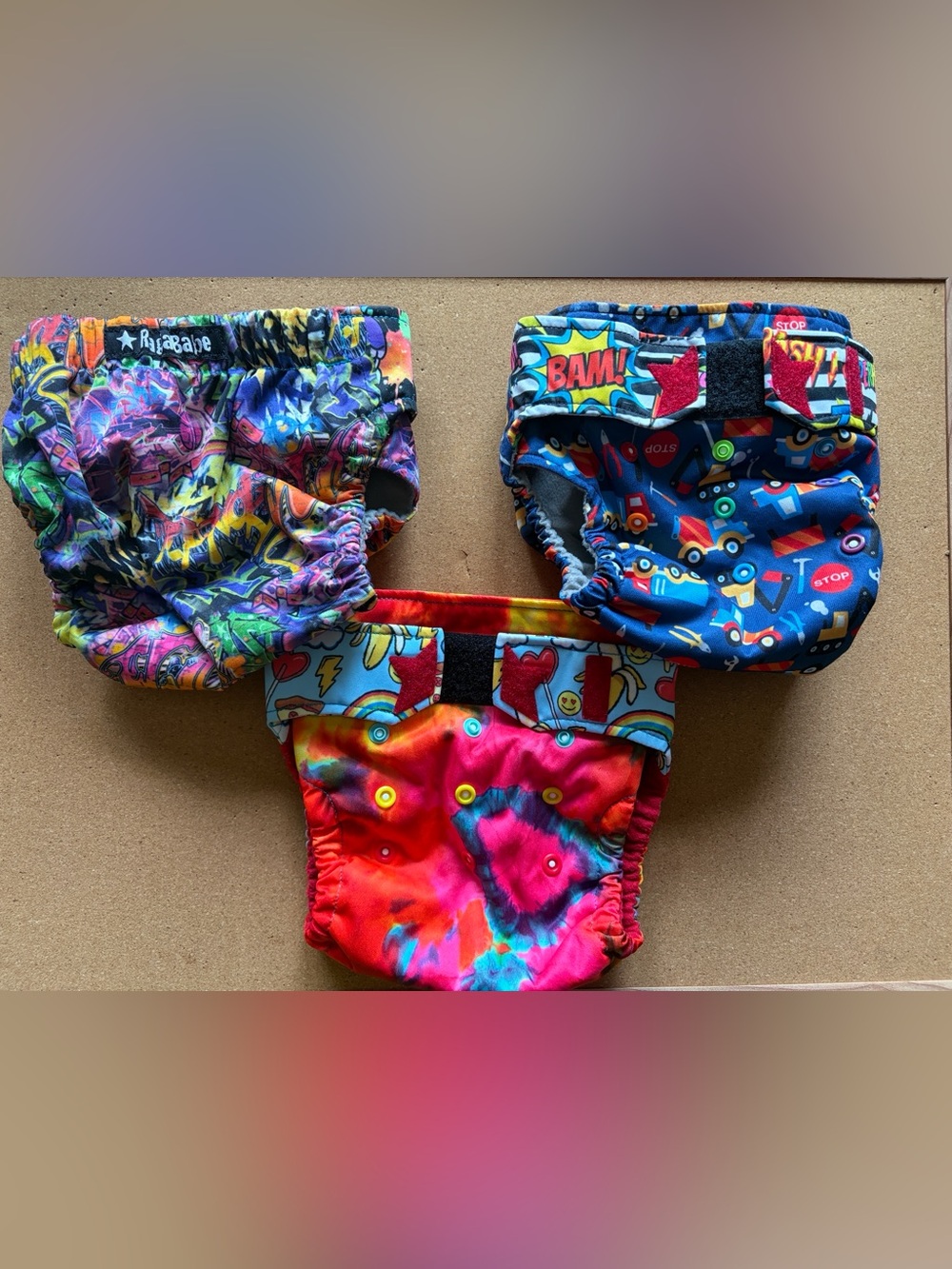 Ragababe cloth diapers size 2 lot of 3